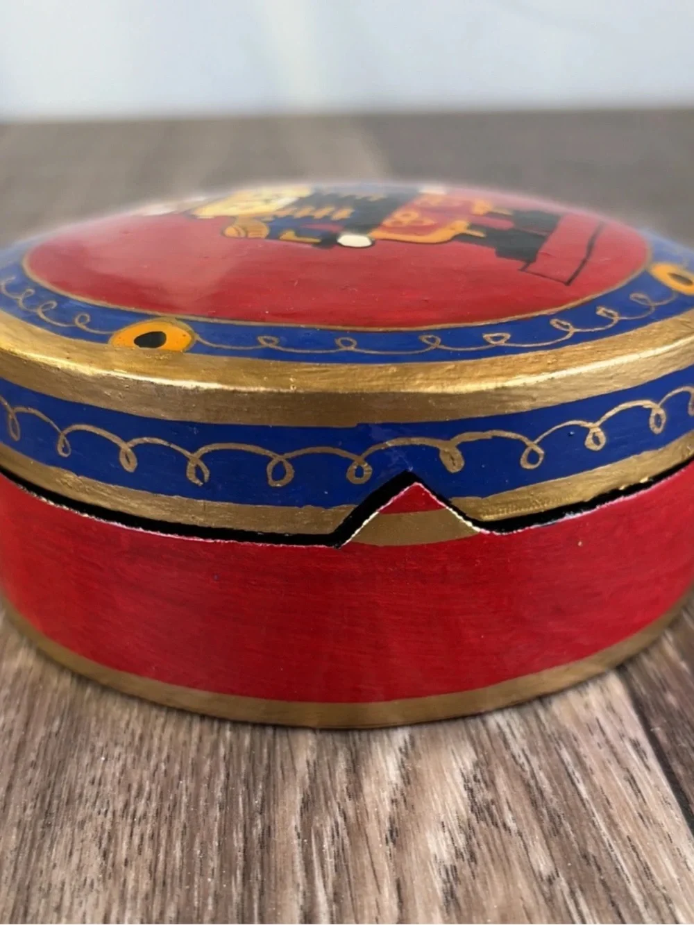 Bombay & Co Christmas Nutcracker Coaster Set of 6 w/Storage Box Made In India